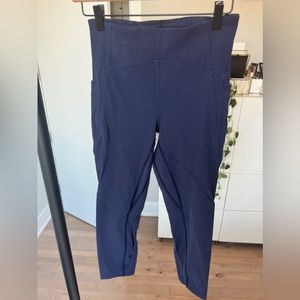Lululemon Navy Leggings with Pockets 25” Inseam